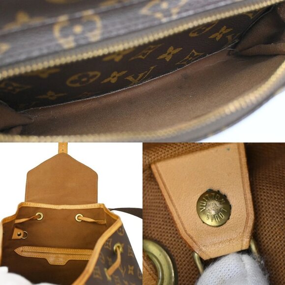 LOUIS VUITTON Montsouris GM Backpack Bag Monogram Leather Brown M51135 96CA273 main image 4